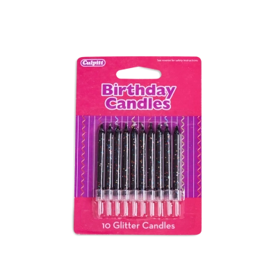Black Glitter (pack of 10)