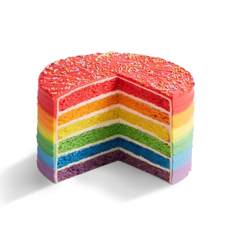 Rainbow Frosting Cake